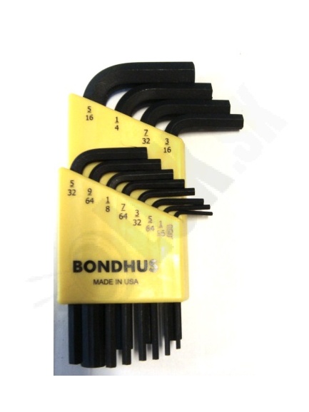 3.2 Imbus kľúče Bondhus Allen wrench samostatne uložené L-wrench od 0.05´´ - 5/16´´  a 0.05 - 3/8 ´´ (70615, 706151)