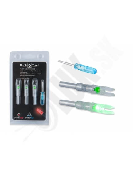 9.0. Svietiace končeky na šípy Buck trail lighted nock 3ks  S nock 6.2 (51002)