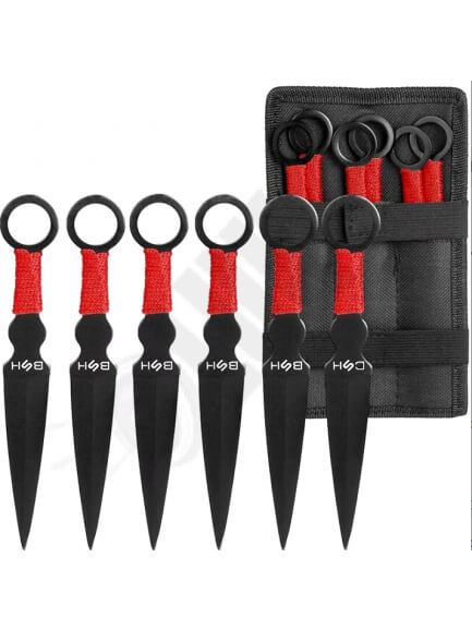 2.6. Vrhacie nože s paracordom 6 ks s púzdrom (87376)