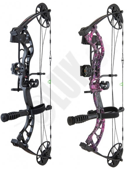 1.2. Kladkový luk PSE Uprising čierny/muddy pink  15-70 lbs  310 fps  lovecký set - kompletný set na začiatky loveckej lukostreľby pre deti aj dospelých univerzálne nastaviteľný