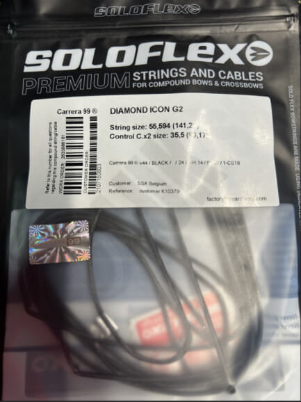 7.4. Tetiva a káble na BOWTECH DIAMOND ICON G2 od Soloflex S: 55,594´´ a Y: 35,5´´ (19496)