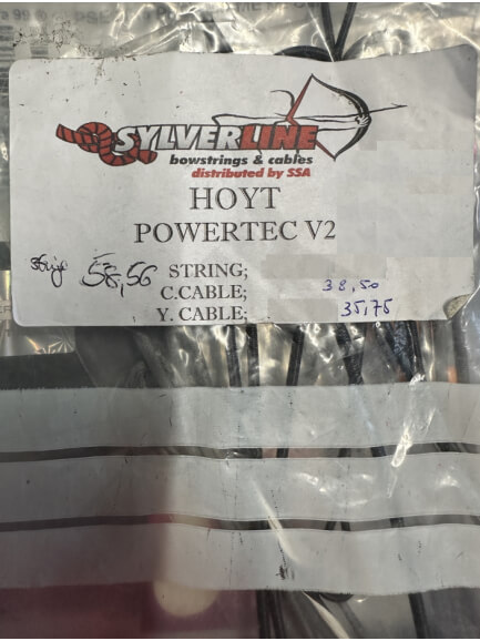 9. Tetiva a káble na HOYT POWERTEC V2 od Sylverline S: 58,66´´ / C.C: 38,50´´ / Y: 35,75´´  (149cm)  (19463)